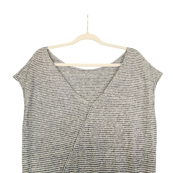 PrAna Womens Retrieve Romper Size Medium Gray Bone Stripe Hemp Organic Beach NWT - Picture 7 of 14